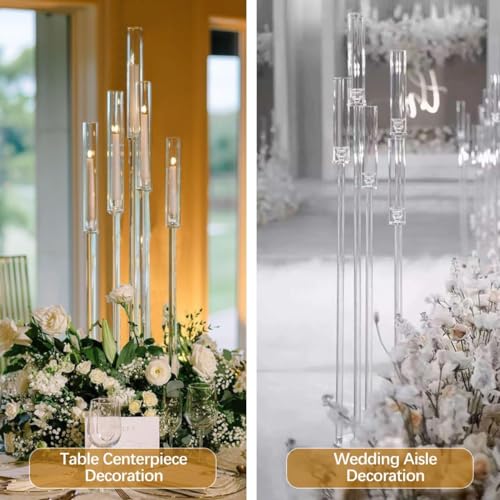 Set of 10 Acrylic 5 Arm Wedding Candelabra