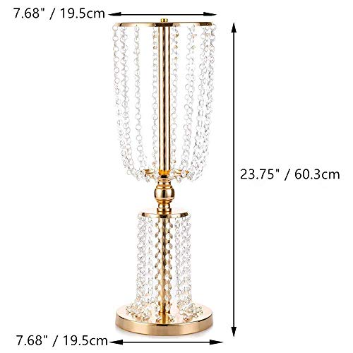 Gold Crystal Metal Vase Flower Stand Wedding Centerpiece