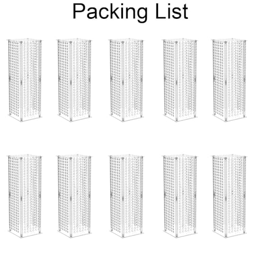 Geometric Vase Stand with Chandelier Crystals - Set of 10