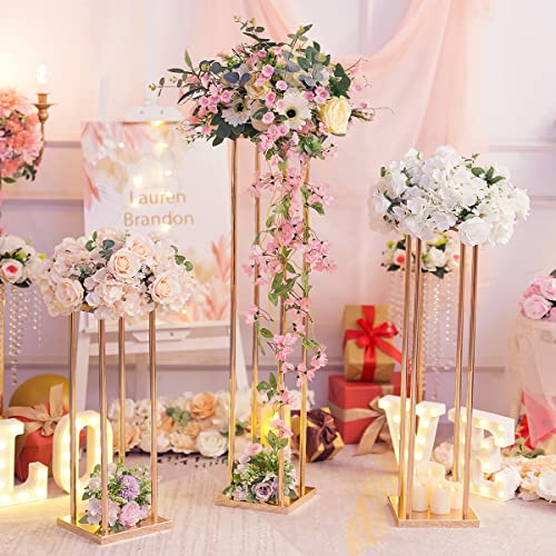 Gold Tall Flower Stand for Wedding Table Centerpieces
