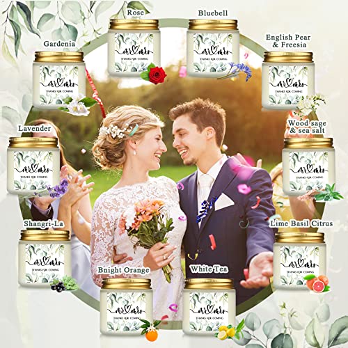 50 Wedding Thank You Candle Jar Set, 10 Scents