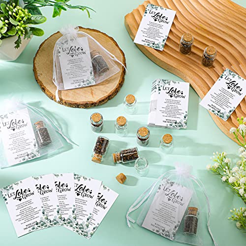 100 Sets Wedding Favors with Glass Bottles and Cards