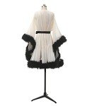 Molisa Feather Bridal Robe with Fur Cuffs