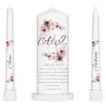 Personalized Unity Candle Set with Bible Quote