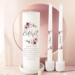 Personalized Unity Candle Set with Bible Quote