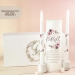 Personalized Unity Candle Set with Bible Quote