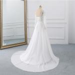 2023 Lace Applique Chiffon A-Line Wedding Dress Ivory