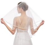 Nanchor Simple Tulle Short Wedding Veil with Comb