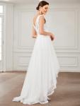 Cream Chiffon Bridesmaid Dress with Pleated Waist