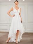 Cream Chiffon Bridesmaid Dress with Pleated Waist