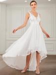 Cream Chiffon Bridesmaid Dress with Pleated Waist