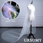 Ursumy Bride Long Cathedral Drop Veil Soft Tulle