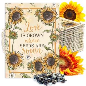 Set of 20 Sunflower Seed Packet Wedding Favors