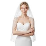 GAODESI Pearl and Crystal Beaded Wedding Fingertip Veil