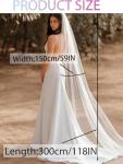Unsutuo Bridal Cathedral Wedding Veil with Rhinestones
