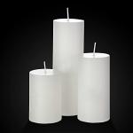 White Pillar Candles & Glass Vases Set for Weddings