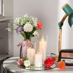 White Pillar Candles & Glass Vases Set for Weddings