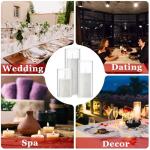 White Pillar Candles & Glass Vases Set for Weddings
