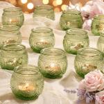 Green Vintage Candle Holders for Wedding Table Centerpieces