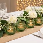 Green Vintage Candle Holders for Wedding Table Centerpieces