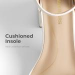 DREAM PAIRS White Low-Chunk Heel Sandal, Size 9