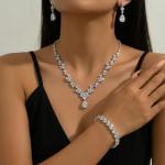 Hadskiss Bridal Jewelry Set with White Cubic Zirconia