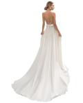 SHANDUAO Long Boho Bridal Dress - A-line Ivory