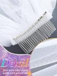 White 1 Tier Short Bridal Tulle Veil comb
