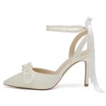Ivory Pearl High Heel Wedding Shoes for Bride