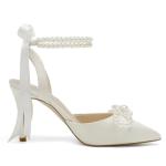 Ivory Pearl High Heel Wedding Shoes for Bride
