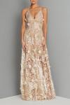 Sidney Pink Floral Embellished Plunging Gown - Large