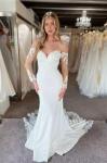 2023 Boho Mermaid Wedding Dress with Lace Applique