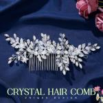 Floral Crystal Rhinestone Bridal Hair Comb for Weddings