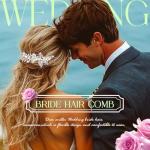 Floral Crystal Rhinestone Bridal Hair Comb for Weddings