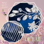Floral Crystal Rhinestone Bridal Hair Comb for Weddings
