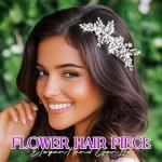 Floral Crystal Rhinestone Bridal Hair Comb for Weddings