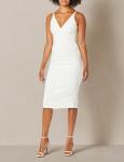 Off White Sleeveless Fitted MIDI Sheath Wedding Dress