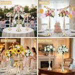 Gold Metal Wedding Centerpiece Flower Stand Set of 24