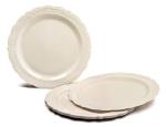 Vintage Wedding Plastic Plates & Cutlery Set - Ivory