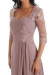 Champagne Lace Applique Mother of the Bride Dress