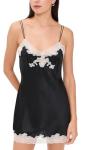 Silk Charmeuse Mini Slip Dress in Black Vintage
