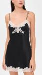 Silk Charmeuse Mini Slip Dress in Black Vintage