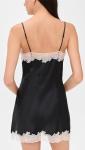 Silk Charmeuse Mini Slip Dress in Black Vintage