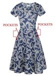Floral Fit Flare Dress for Summer Wedding Party