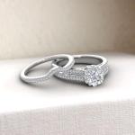1 Carat Diamond Bridal Ring Set in White Gold