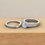 1 Carat Diamond Bridal Ring Set in White Gold
