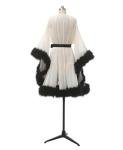 Molisa Feather Bridal Robe with Fur Cuffs