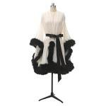 Molisa Feather Bridal Robe with Fur Cuffs