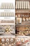 Ivory Unscented Votive Candles - 48 Pack