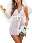 Avidlove White Lace Bridal Nightgown Chemise